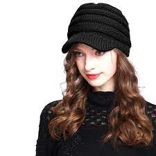 Bv2311 Cable Ribbed Knit Beanie Hat W Visor Brim Chunky Winter Skully Cap Black Cd12mzfo7ho Knit Beanie Hat Knit Beanie Beanie Hats