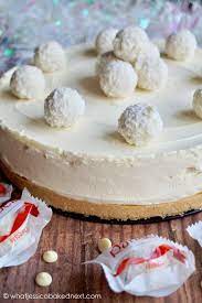 Slide two long metal cake spatulas underneath the cheesecake and transfer it to. White Chocolate Coconut Snowball Cheesecake What Jessica Baked Next