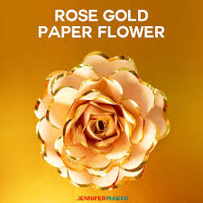 Download & print the free paper rose template (plus terms of use). Rose Gold Paper Flower Foil Edged Heart Shaped Petals Jennifer Maker