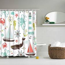 Ocean Themed Unisex Kids Shower Curtain Gojeek In 2020 Kid Bathroom Decor Kids Shower Curtain Bathroom Themes