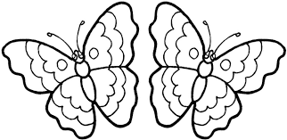 Butterfly with hearts coloring page. Easy Butterfly Coloring Sheets Coloring And Drawing