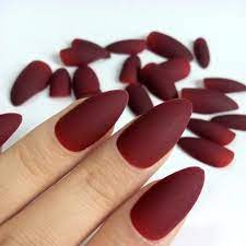 Darkest Wine Red False Nails Matte Stiletto Fake Nails Diy Nail Art Acrylic Press On Nail Cheap Acrylic Nails Fake Finger Fake Nails Diy Fake Nails False Nails