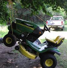 With a front load lift capacity of 500 lbs. How To Lift Your Lawn Tractor Diy Home Improvement Forum