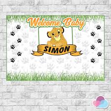 Lion king safari theme baby shower invitations. Simba Baby Shower Simba Backdrop Simba Background Lion King Party