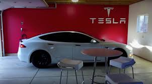 Model S Owner Transforms Home Garage Into A Tesla Gallery Showroom Garage Design Garage Makeover Garage House