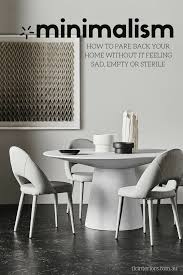 Mimimal Dining Room With Round Concrete Table And Grey Upholstered Chairs From Globewest Round Concrete Dining Table Concrete Dining Table Dining Room Design