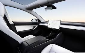 New generation electro hybrid vehicle. Download Tesla Model 3 Electric Car Interior No Wheel Ultrahd Wallpaper Wallpapers Printed