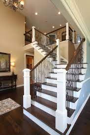 Open Railing Stairs With Wrought Iron Balusters Avbinc Com White Staircase House Stairs Home