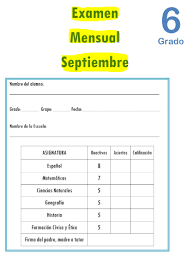 Desafíos matemáticos sexto grado contestado. Examen Mensual Septiembre Sexto Grado Primaria Ciclo Escolar 2020 2021