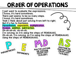Order Of Operations Pemdas Song Lyrics Miss 5th Order Of Operations Pemdas Teaching Mathematics