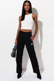 Black Adidas Crop Tops For Girls Adidas Womens Firebird Track Pants In 2020 Adidas Women Adidas Three Stripes Adidas Track Pants