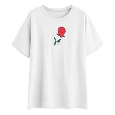 Black And Red Designer T Shirt Red Rose Embroidery T Shirts White Or Black 70 Brl Liked On Polyvore Featuring Tops T Shirts Shirts T Shirt White T Sh Camisetas Rosas Vermelhas Roupas