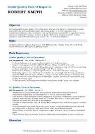 Recommended quality assurance inspector resume keywords & skills based on most important skills found on successful quality assurance inspector job seeker resumes showcase a broad range of skills and qualifications in their descriptions of quality assurance inspector positions. Quality Control Inspector Resume Samples Qwikresume
