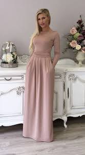 Maxi Dress Round Neck Long Sleeves Pockets Sash Plain Cappuccino Brownish Long Dress Maxi Dress Royal Blue Maxi Dress Trending Dresses
