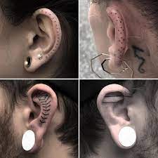 Amazing Ear Tattoos Handpoke Stickandpoke Machinefreetattoo Dotwork