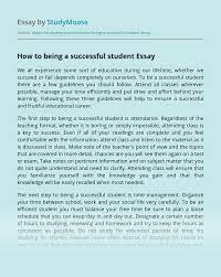 Listen to the professor, add to the discussion, do well on assignments. How To Being A Successful Student Free Essay Example
