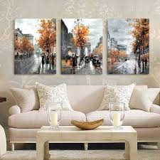 3 Panel Wall Art Painting Home Decor Landscape City Street Wall Pictures Print On Canvas Wall Decor Canvas Painting Hy44 In 2020 Living Room Art Prints 3 Panel Wall Art Wall Art Painting