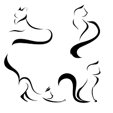 Funny Cats Image Outline Vector Illustration Cat Outline Tattoo Cat Silhouette Tattoos Cat Tattoo Designs