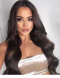Dark Brown Long Body Wave Full Lace Wig Tressing Up Brazilian Hair Wigs Curly Hair Styles Naturally Virgin Brazilian Straight Hair