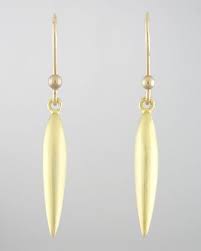 Ted Muehling Small Brushed Green Gold Rice Earrings Earrings Green And Gold Gold