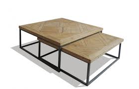 lot de 2 tables basses carree metal et bois piece a vivre coffee table furniture living furniture
