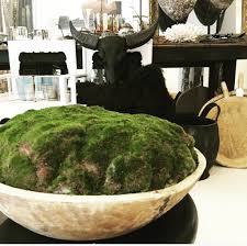Faux Moss Planted Dough Bowl Moss Centerpieces Spring Summer Decor Natural Centrepiece