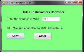 Miles To Kilometers Converter In Visual Basic Net By Jake R