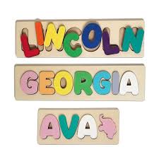 We create heirloom wood name puzzles your kids will have long after childhood . Custom Name Wooden Puzzle For Toddlers Personalized Wooden Etsy Wooden Puzzles Custom Puzzle Puzzles For Toddlers