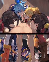 Megumin  Aqua  Darkness  Yunyun (調四季) [KonoSuba] : rrule34