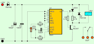 The shown diagram is pretty straightforward yet provides the necessary actions very impressively, moreover the delay period is variable making the set up extremely useful for the proposed applications. Adjustable Delay Circuit Electronics Projects Circuits