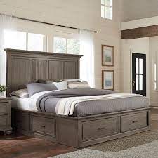 The solid construction of hardwoods and oak veneers, gray brushed finish, and white glaze, will look amazing in your bedroom. Chatham Park Grey Storage Bed Samuel Lawrence Furniture Furniture Cart