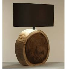 Natural Wood Plank Circle Table Lamp Id Lights Lamp Circle Table Table Lamp