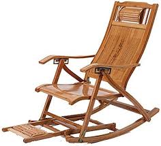 New Outdoor Folding Bamboo Chaise Lounge Portable Adjustable Headrest Patio Chair Scalable Footrest Rock Patio Chairs Rocking Chair Outdoor Patio Chaise Lounge
