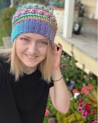 Colorful Crochet Beanie Pattern, Lgbtqia Crochet Beanie, Hippie Crochet  Beanie Pattern, Funky Crochet Hat Pattern, Retro Crochet Hat Pattern