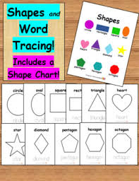 Shapes Posters And Word Tracing Includes Shape Chart