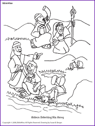 Well, we have coloring pages named gideon coloring pages for all. Coloring Gideon Selecting His Army Kids Korner Biblewise