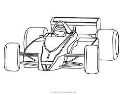 Convertible car on the road. F1 Racing Car Colouring Pages