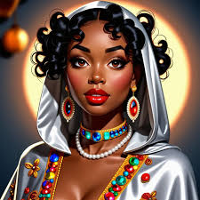 Regal plus size woman walking at night