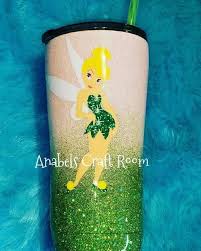 Tinkerbell Peter Pan Glitter Tumbler Cup Glitter Tumbler Cups Glitter Tumbler Custom Tumbler Cups