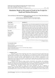 Untuk download bil ataupun melihat sejarah bayaran, klik billing & payment. Pdf Simulation Model On Movement Of Goods In Sea Freight For Small And Medium Enterprise