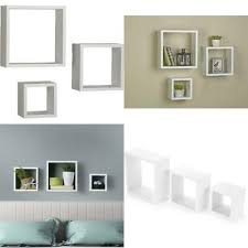 Shelves Wall Mount Floating Shelf Square Cube White Melannco 5140525 Set Of 3 In 2020 Floating Shelves Shelves Cute Room Decor