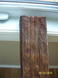 Awesome Faux Beams In My Kitchen From Florida Styrofoam Look Absolutely Real Faux Wood Beams Wood Beams Faux Ceiling Beams