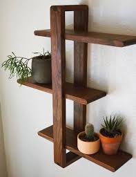 Xl rustic home decor type a built in bookcase with wallpapered back. Wood Crafts Pinterest Home Decor Ideas Modern Wall Shelf Wooden Diy