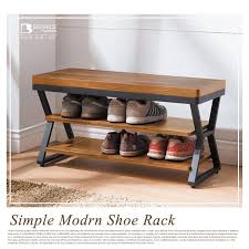 bernice 斯克2 7尺工業風坐式鞋櫃穿鞋椅椅凳 腳椅雙層收納防蛀工業風原木色 bernice柏妮俬 yahoo奇摩超級商城