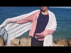 كروشيه شال كروشيه مستطيل بغرزة مميزة وسهلة جدا how to crochet shwal youtube fashion sweaters cardigan