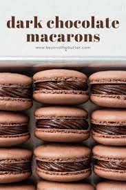 Dark Chocolate Macarons Recipe Chocolate Macaroons Recipe Chocolate Frosting Recipes Macarons