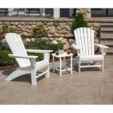 Portside 3 Piece Shellback Adirondack Set Outdoor Decor Patio Pergola