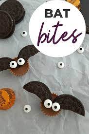 No Bake Halloween Treats Chocolate Peanut Butter Bat Bites Recipe Halloween Food Treats Halloween Treats For Kids Easy Meals For Kids