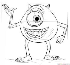 How To Draw Mike Wazovsky Step By Step Drawing Tutorials Drawing Tutorial Coloring Pages Drawings
