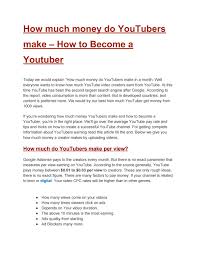 How much money can you make from youtube? How Much Money Do Youtubers Make In 2020 How To Become A Youtuber By Jankari Hub Issuu